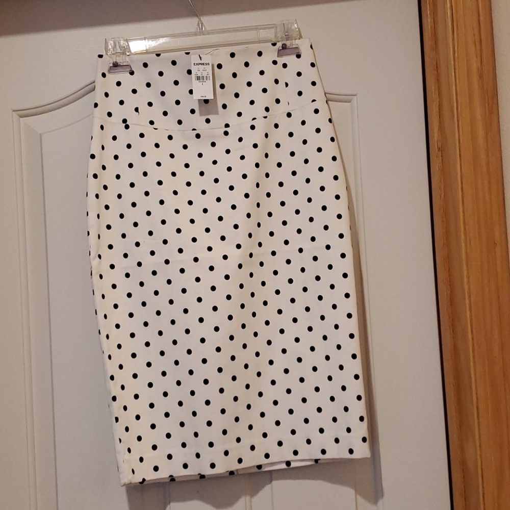 Express high waistline polka dots pencil skirt